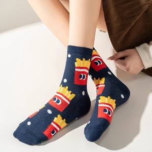 KTS529 Fabricant OEM SANS quantité minimale de commande Mode Coton Drôle Hamburger Frites Calmar Oeuf Frit Femmes <span class=keywords><strong>Chaussettes</strong></span> - Product Image 4