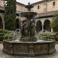 Fontaine de jardin en bronze et cuivre, sculpture d'extérieur, élément aquatique, statue classique, décoration personnalisée pour hôtel, villa, cour, place publique