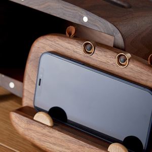 Wood Rectangular Facial <b>Tissue</b> Box Holder with Hinged Lid - Product Image 4