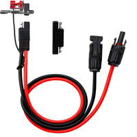 Kit kabel ekstensi Panel surya, peralatan Adaptor Panel surya, Kit kabel ekstensi, HITAM 10 kaki