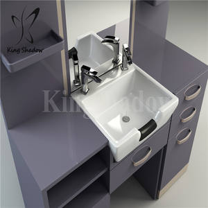 Özelleştirilmiş saç Salon ekipmanları Salon istasyonları <span class=keywords><strong>Vintage</strong></span> berber salonu mobilya ve stilist ayna istasyonu ile lavabo - Product Image 4