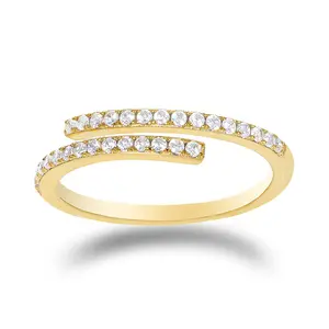 Nabest 925 plata esterlina minimalismo elegante Zirconia anillo mujer ajustable compromiso anillo de plata