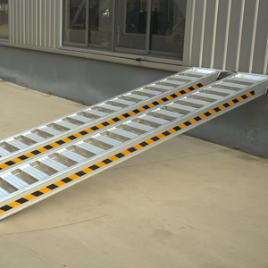 Rampa de Carga de Aluminio Ultra Resistente de 6T con Pista de Goma para Maquinaria, Autos y Motocicletas - Plateada, Inclinación Personalizable, MR-011, 6 Toneladas, L - Product Image 2