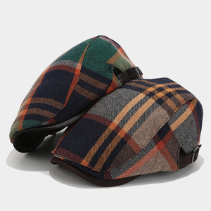 Venta al por mayor de gorra plana de algodón con logotipo personalizado para hombre Newsboy caza a cuadros hiedra sombreros personalizados hiedra sombreros - Product Image 2