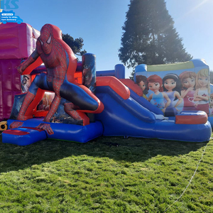Cool Commercial PVC Kids Inflable Spider Man Bounce House Jumping <span class=keywords><strong>Castillo</strong></span> hinchable con tobogán para eventos de alquiler de fiestas - Product Image 5