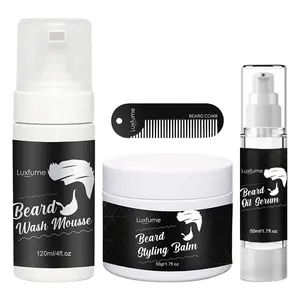 Customized Brand Beard Grooming Kit Smoothing Moisturizing Beard Luxury Beard Care Kit from Men