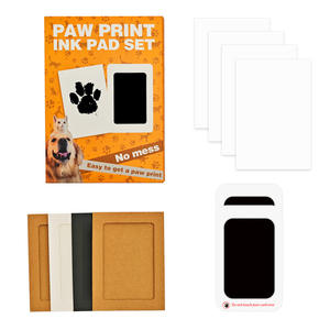 Kit de Almohadilla de Tinta Clásica Cuadrada Negra para Huellas de Patas de Mascotas (Gatos, Perros, Patos) con Fecha de Cumpleaños y Recuerdo Conmemorativo - Product Image 4