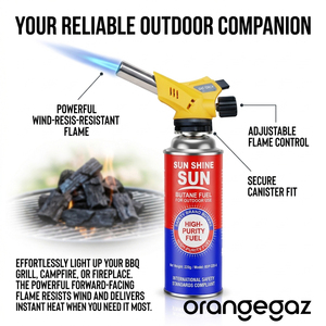 <span class=keywords><strong>Chalumeau</strong></span> à <span class=keywords><strong>gaz</strong></span> portable et réversible Orangegaz pour <span class=keywords><strong>camping</strong></span> en extérieur, avec allumage, pour la fabrication de bijoux et outils de cuisine - Product Image 1