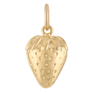 Colgante de fruta de acero inoxidable de 18 quilates, collar con colgante de melocotones, fresas y manzanas de acero inoxidable con incrustaciones de circón DIY - Product Image 3