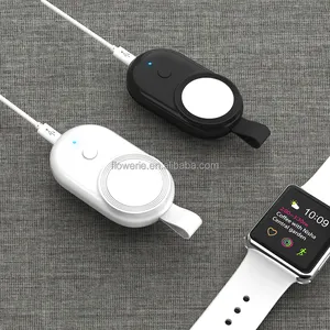 Bepergian, ringan, magnetik, cepat, USB 1000mAh, gantungan kunci, Pak baterai Power Bank untuk apple watch, pengisi daya nirkabel