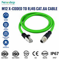 Câble Ethernet industriel M12 X codé en RJ45 Cat6A 10 Gbit/s, cordon réseau blindé, étanche IP67 pour câble CoaXPress
