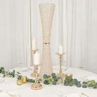 Support de fleurs moderne en verre cristal doré et argenté, à plusieurs niveaux, pour mariage, table, ornement, fête, événement, décoration intérieure