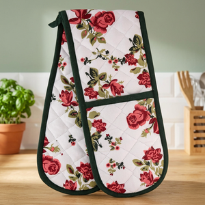 ORCHID – Lot de maniques de cuisine et de dessous-de-plat extra longs en coton vintage, personnalisables, vierges pour sublimation, résistants à la chaleur - Product Image 1