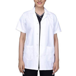 2025 mujeres de media manga de algodón polivinílico bata de laboratorio mejor delantal para enfermeras estudiantes y técnicos de laboratorio - Product Image 1