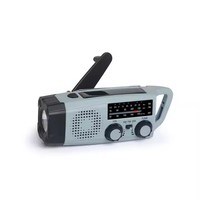 Radio de mano solar de emergencia portátil Cargador de teléfono celular con linterna de plástico AM FM con energía solar con capacidades climáticas