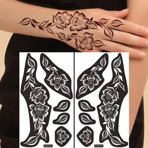 Nouveaux pochoirs creux au henné peints à la main peint au henné tatouage pochoir Art corporel brun creux tatouage autocollants