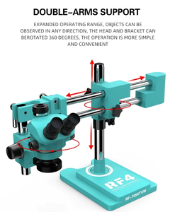 RF4 lengan braket bom ganda 7-50X mikroskop Stereo trinokular simulal deteksi Lab solder PCB industri Zoom <span class=keywords><strong>Microscope</strong></span> - Product Image 5