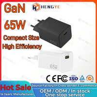 Chargeur USB-C PD ultra-rapide personnalisé, prise EU, OEM, 65 watts, chargeurs de téléphone portable de type C, chargeur Gan 65w sans logo