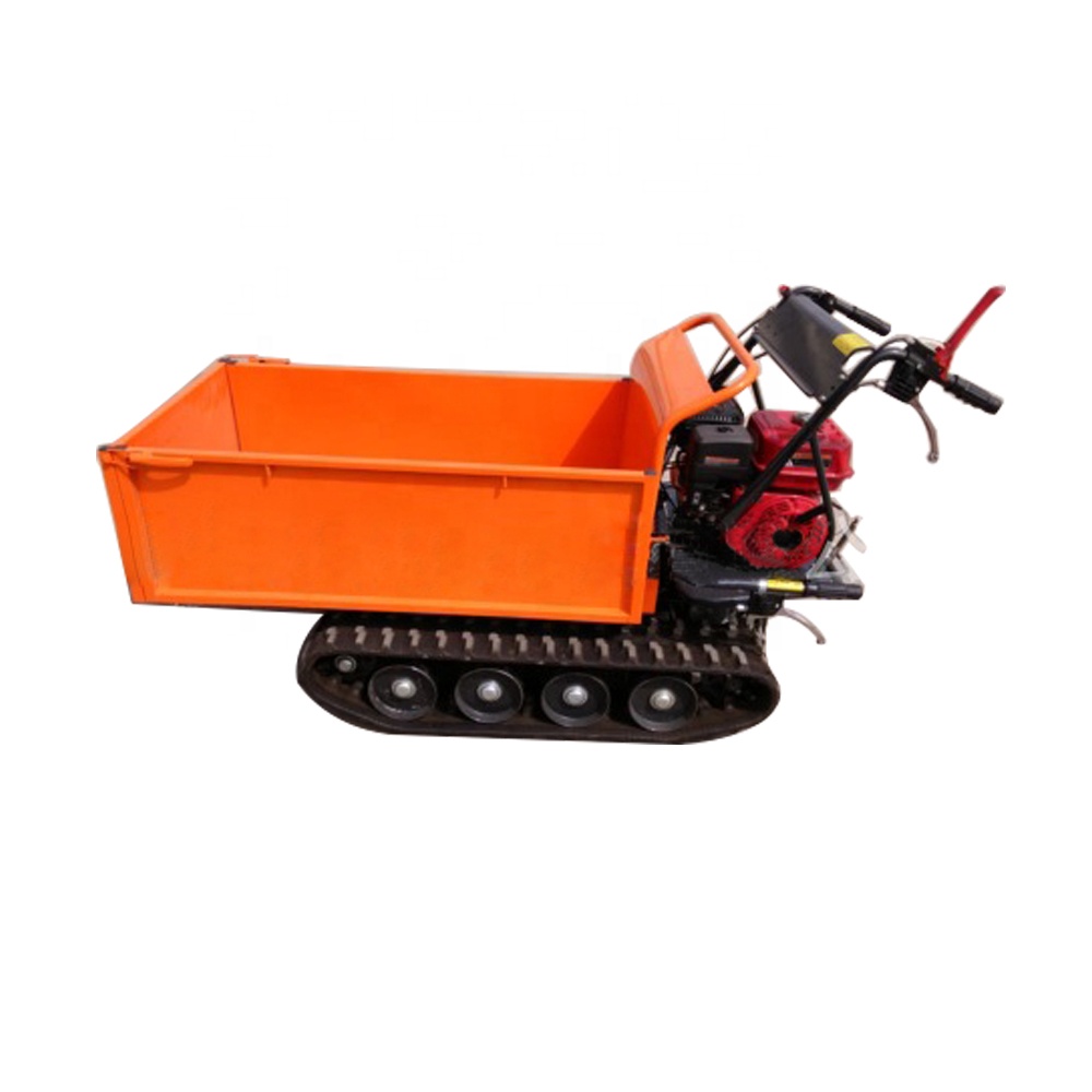 Crawler Dumper 300Kg Load Capacity Gasoline Engine Powered Rubber Track Mini Cart Transporter Crawler Mini Dumper