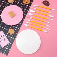 14 cm Kuchen dekorieren Plattenspieler Super stabiler leichter Plastik tisch mit seitlichem Dreh werkzeug zum Dekorieren von Kuchen
