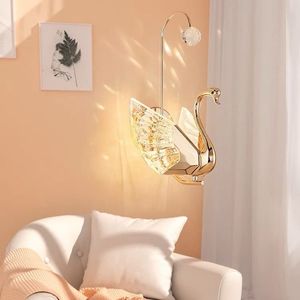 Ánh Sáng Hiện Đại Sang Trọng Thiên Nga Hình Dạng Cạnh Giường Ngủ Đèn Tường Khách Sạn Cổ Điển LED Bầu Không Khí Chiếu Sáng Trang Trí Nội Thất Nền Tường Đèn - Product Image 6