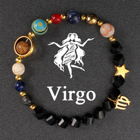 Bracelets de charme du zodiaque en gros pour couple, 12 constellations, perles de pierre de cristal de guérison, cadeaux d'anniversaire du zodiaque Cancer