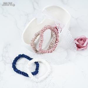 Organic 100% Mulberry Silk Scrunchies Moda Color sólido Seda Accesorios para el cabello - Product Image 3