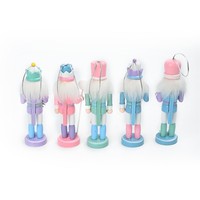 Ensemble de casse-noisettes de 12 cm de couleur macaron, figurines de casse-noisettes miniatures, décorations suspendues pour l'arbre de Noël et le Nouvel An