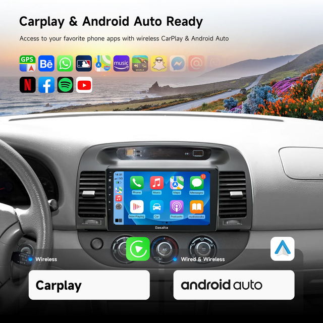 Dasaita Infortainment System Touchscreen Car DVD Player Android Car Stereo for 2012-2014 Camry Multimedia Car Radio Head Unit
