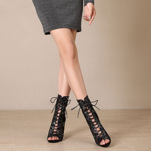 <span class=keywords><strong>Sandali</strong></span> plateau retrò gotico 7 pollici tacco sottile strass 17cm punta aperta scarpe sexy fetish per ballerina esotica feste e d - Product Image 6