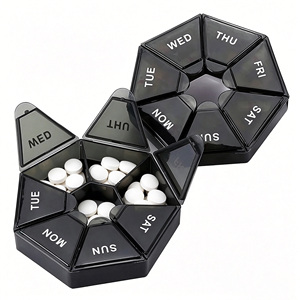 SUNSHING Wholesale 7 Compartment Weekly Pill Organizer Portable Vitamin Case Travel Medicine Storage <b>Container</b> Custom Pill Box - Product Image 1