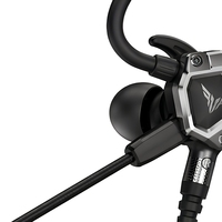 Earphone Gaming Tembaga Bebas Oksigen, Headset In-Ear Latensi Rendah HD Dual Mic untuk Game Mobile