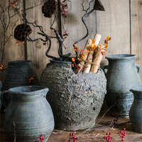 Style rustique rétro logo personnalisé poterie mariage décoration de bureau grand vase à fleurs vases en céramique pour la décoration intérieure