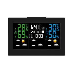 Commercio all'ingrosso su misura digitale automatico rf 433mhz barometro stazione meteo orologio con 3 giorni di previsioni meteo