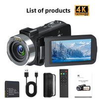 Kamera Vlog Profesional WiFi 80MP UHD 4K dengan Layar Sentuh IPS 3.0-Inci, Penglihatan Malam IR, dan Perekam Video Digital