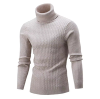 Pull à col roulé pour homme, style coréen, coupe slim, couleur unie, en laine/viscose, anti-boulochage, respirant, ODM