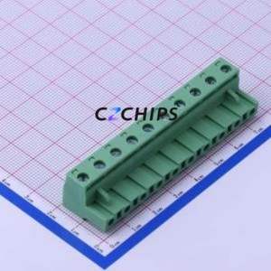 DB2EK-7.62-10P-GN-S Plug-in Terminal Block P=7.62mm Connector Male Plug 1x10P 7.62mm Green - Product Image 1