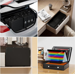 YHX <b>Fireproof</b> Safe <b>Box</b> with Lock & Waterproof Zipper Hard Fire & Water Resistant <b>Document</b> Case <b>for</b> Cash Passport Legal Files - Product Image 5