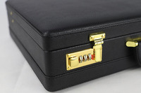 Porte-documents en cuir avec fixation centrale, mallette rigide pour ordinateur portable avec serrure combinée