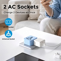 Adaptador de Viaje Universal Worldplug, Enchufe para EE. UU., Reino Unido, UE y Australia, 2500W de Alta Potencia, Enchufe de CA Ultrafino, Mini Adaptador Internacional para Todo el Mundo