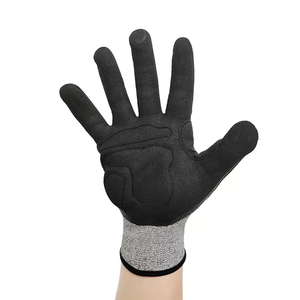 قفازات عمل جلدية واقية مقاومة للقطع بمعيار ANSI A4 ومضادة للصدمات من مطاط TPR، ميكانيكية مخصصة لحقول النفط والبناء بمستوى أمان 5 وشعار مخصص - Product Image 6