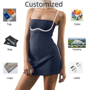 Logotipo personalizado de alta calidad Gimnasio Fitness Ropa de <span class=keywords><strong>mujer</strong></span> Contraste de color Vestido de <span class=keywords><strong>tenis</strong></span> <span class=keywords><strong>para</strong></span> mujeres - Product Image 4