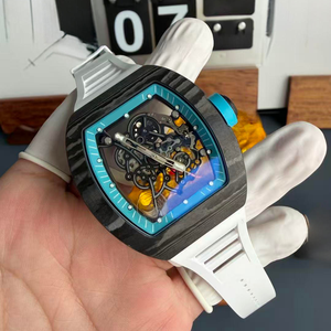 New Arrival 055 NTPT Carbon <b>Skeleton</b> <b>Automatic</b> <b>Watch</b> RM Style Turquoise Accent Men's Luxury Sport <b>Watch</b> - Product Image 3