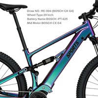 Cadre de vélo de montagne tout-terrain en alliage d'aluminium à suspension intégrale de 29 pouces pour moteur Bafang