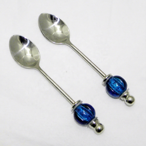 Cuillères en acier inoxydable avec perles de verre, écologiques, cadeaux personnalisés, cadeaux promotionnels, vente en gros d'usine - Product Image 1