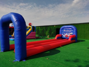 Jeu de carnaval <span class=keywords><strong>IRIS</strong></span> Bowling gonflable Double piste de bowling gonflable avec quilles pour enfants et adultes - Product Image 2