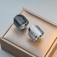 Bague Ajustable en Acier Inoxydable Plaqué avec Sceau du Prophète Muhammad, Calligraphie Arabe, Étanche, pour Hommes - Vente en Gros de Bijoux Islamiques