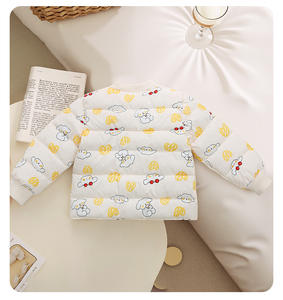 Hzwn1320 - Manteau en coton doublé pour garçons et filles, fermeture à simple boutonnage, chaud et décontracté, motif imprimé pour bébé - Product Image 3