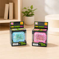 Balle anti-stress Cube Squeeze Ball ultra ferme, jouet sensoriel coloré, cadeau pour enfants 3+, présentoir de vente au détail