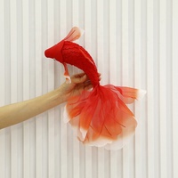 Décoration de poisson flottant 3D en maille dorée, disponible en plusieurs couleurs, grande taille, pour affichage au plafond des centres commerciaux - Vente en gros
